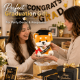 thumbnail image 2 of Graduation Shiba Inu Plush Toy with Cap, Tassel, Sash and Diploma, Cute Dog Stuffed Animal Graduation Gift, Soft Puppy Plush Doll for Graduation Party Decor, Class of 2026 Keepsake, Orange or Black, 2 of 6