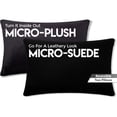 thumbnail image 2 of 12" x 20" Throw Pillow - Stable Black 2 PCS / 4 Sided. Luxurious Premium Down Alternative Fill w/ Reversible Cover Microsuede/Microplush Fabric. Forever Fluffy, Beautiful & Supportive. Soft & Comfy, 2 of 9