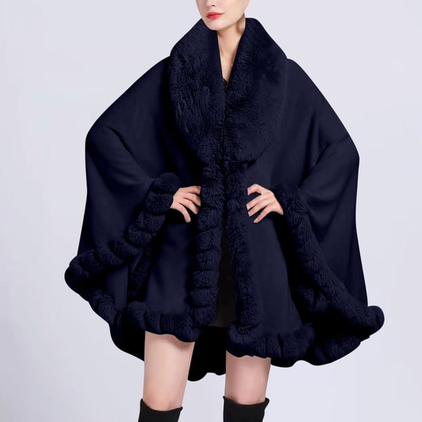 Capa para mujer, abrigo informal con cuello tipo chal, chaqueta holgada, sombrero para hombre y mujer