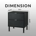 thumbnail image 6 of Sango Merk Black 2-Drawer Nightstand, Grooved Front and Cylindrical Legs, 6 of 8