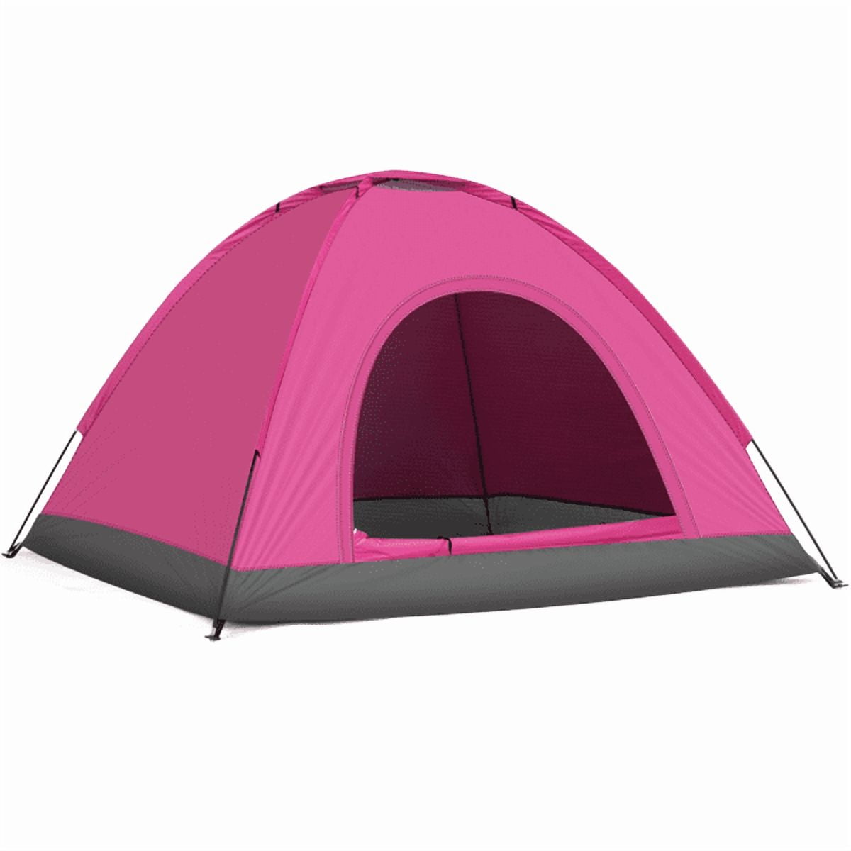 Cotinse 3-4 Person Tent for Camping, Instant Pop Up Camping Tent with Screen Porch, Family Tent for Outdoor/Hiking/Traveling, with Tote Bag, Camp Dome,Pink