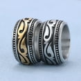 thumbnail image 5 of Men's Vintage Domineering Totem Circle 14K White Gold Rings Size 7-15, 5 of 8