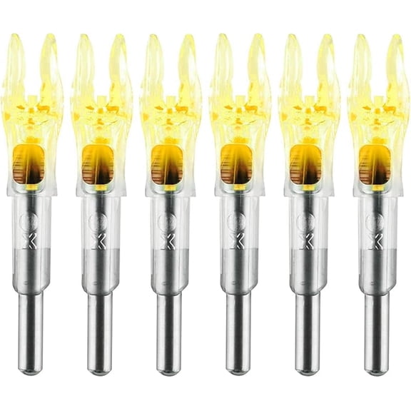 6PCS X Lighted Nocks for Arrows with .204 .233 .244 .246 Inside Diameter with H, S, GT Bushings High-Visibility LED Arrow Nocks, ON/Off Switch Included