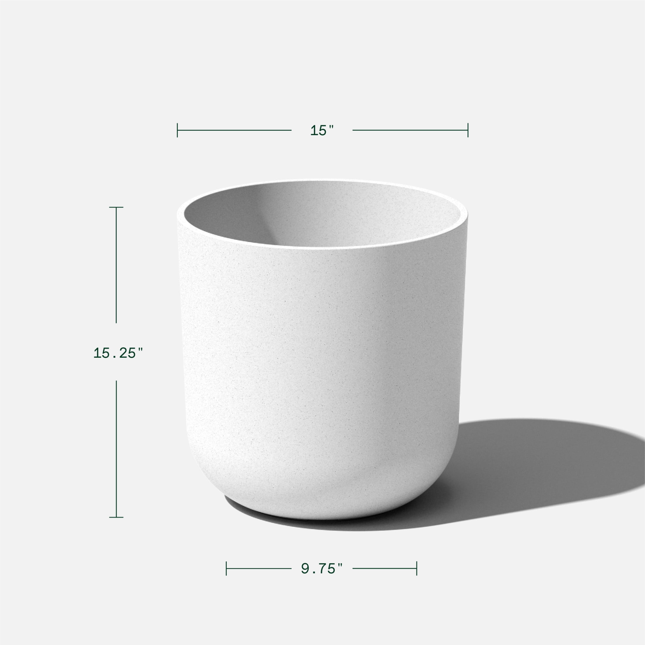 Veradek Mason Series Kona 15" Plastic-Stone Planter - White