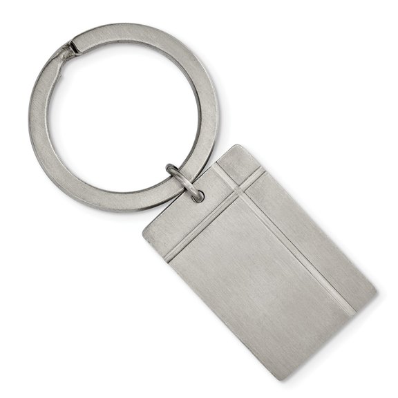 Stainless Steel Brushed & Grooved Key Chain; for Adults and Teens; for Women and Men