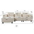 thumbnail image 5 of MAYEERTY Mid-century modern sofa three-seater sofa with upholstered footstool Living room, bedroom, beige footstool, 5 of 5
