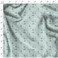 thumbnail image 4 of Soimoi Green Georgette Viscose Fabric Bear & Rabbit Animal Print Fabric by Yard 44 Inch Wide, 4 of 6