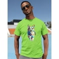 thumbnail image 2 of Colorful Welsh Corgi Sprinting T-Shirt Men -Image by Shutterstock, Male 5X-Large, 2 of 4