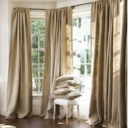 100 % Natural Jute Burlap Panel Drape Backdrop Window Curtains - Made in USA
