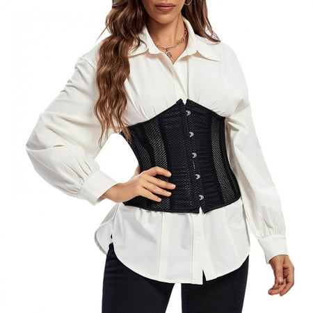 

EQWLJWE Body Shaper for Women Waist Trainer Corset for Women Sport Workout Body Shaper Tummy Control with Adjustable Hooks Deals Clrarance