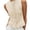 beige, variant on Women Sleeveless Ruffle Knit Cardigan Vest Button Down Cropped Tank Top