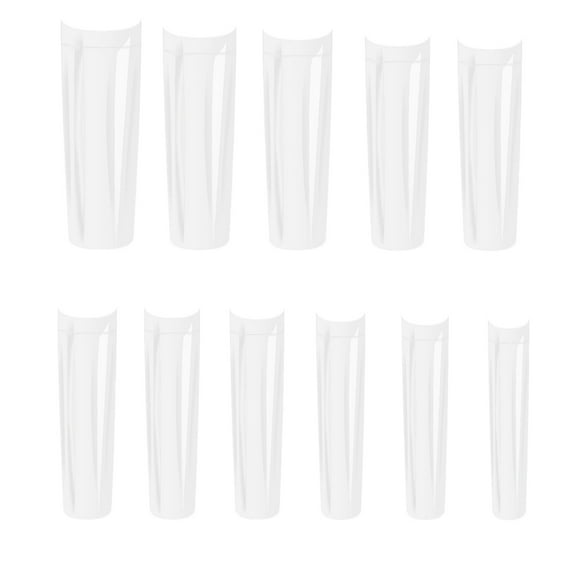 ROZYARD 550Pcs C Curve False Nail Tips,XXL Acrylic Fake Nail Tips for Extra Long French Nail Tips Half Cover Square Nail Tips 11