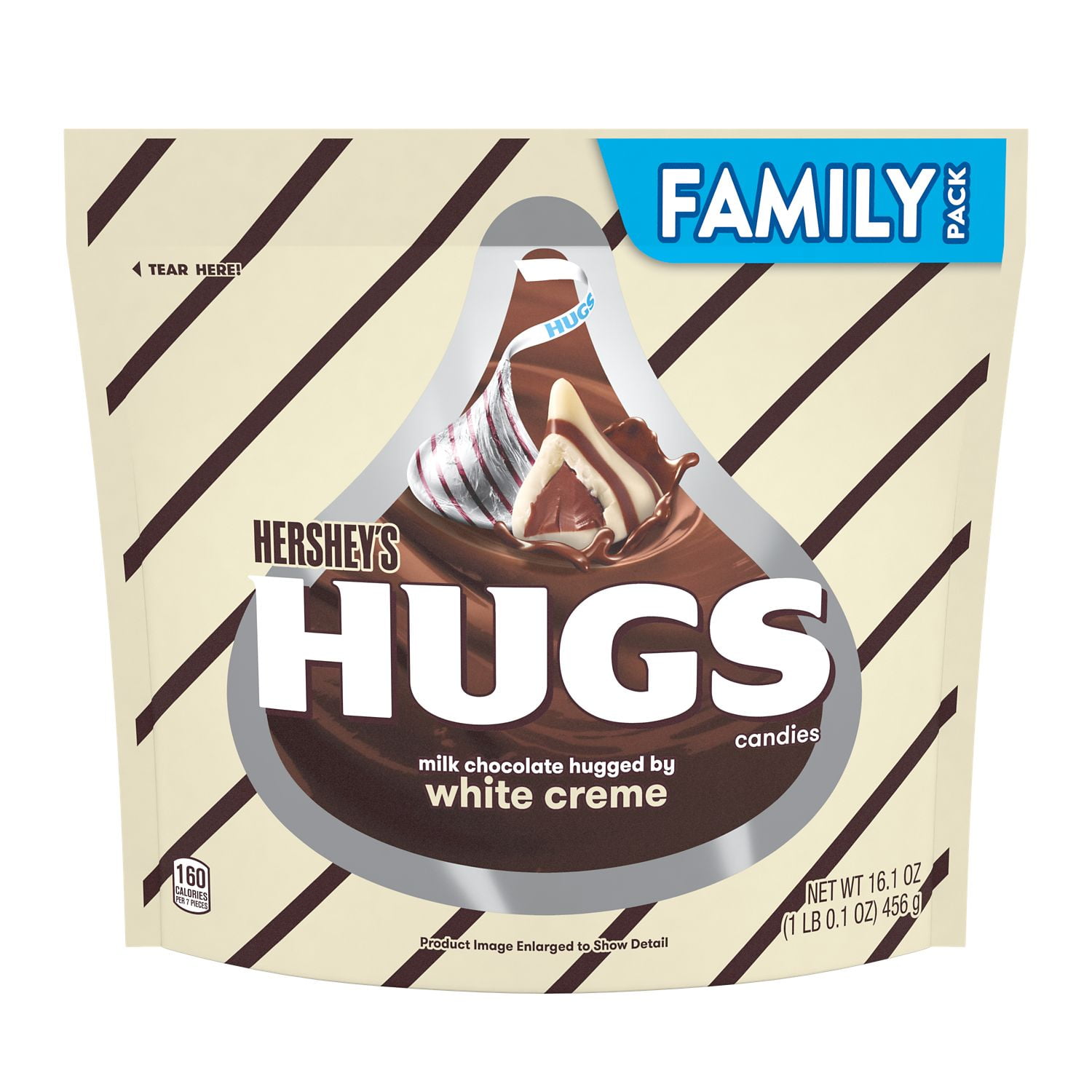HERSHEY'S, HUGS Milk Chocolate Hugged by White Creme Candy