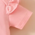 thumbnail image 5 of Paguaki Baby Girl Clothes Toddler Baby Girl Clothes 3 6 9 12 18 24 Months Summer Outfits Solid Short Sleeve Sweatshirt Tops +Romper Shorts Set, 5 of 7