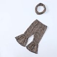 thumbnail image 2 of IROINNID Girls Leggings Sweet Cute Flare Pants Graphic Print Elastic Waist Two-piece Set,Brown, 2 of 7