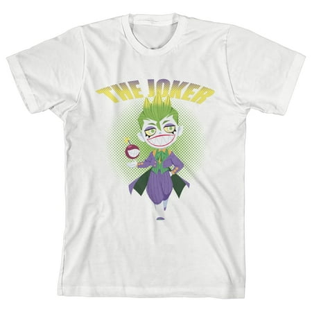 

Toddler Boy s White Tee Chibi Joker Full-Body-4T