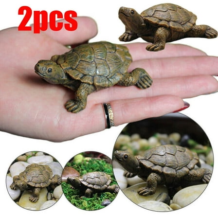 2pcs Turtle Outdoor Statue Tortoise Garden Figurine Home Decor Sculpture Ornament