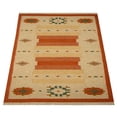 thumbnail image 5 of Rugsotic Carpets Eco-Friendly Woven Hand Woven Kilim Flat Weave White Rust Contemporary Area Rug, 3'x5' Rectangle, Antimicrobial, 5 of 5