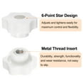 thumbnail image 4 of 12 Pieces Star Knobs M10 Thread 48mm 6-Point Head Metal Insert Through Hole Threaded Hand Knob White, 4 of 6