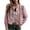 Light Pink, variant on Womens Cropped Jacket Solid Stand Collar Button Front Long Puff Sleeve Gathered Shoulder Fitted Casual Layering Coat