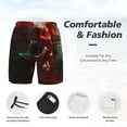 thumbnail image 3 of Fuzoiu Red Dark Skull Abstract Print Men's Swim Shorts,Quick-Dry Double-Layer Swim Trunks,Board Trunks,Beach Shorts Swimwear Bathing Suits-XX-Large, 3 of 6