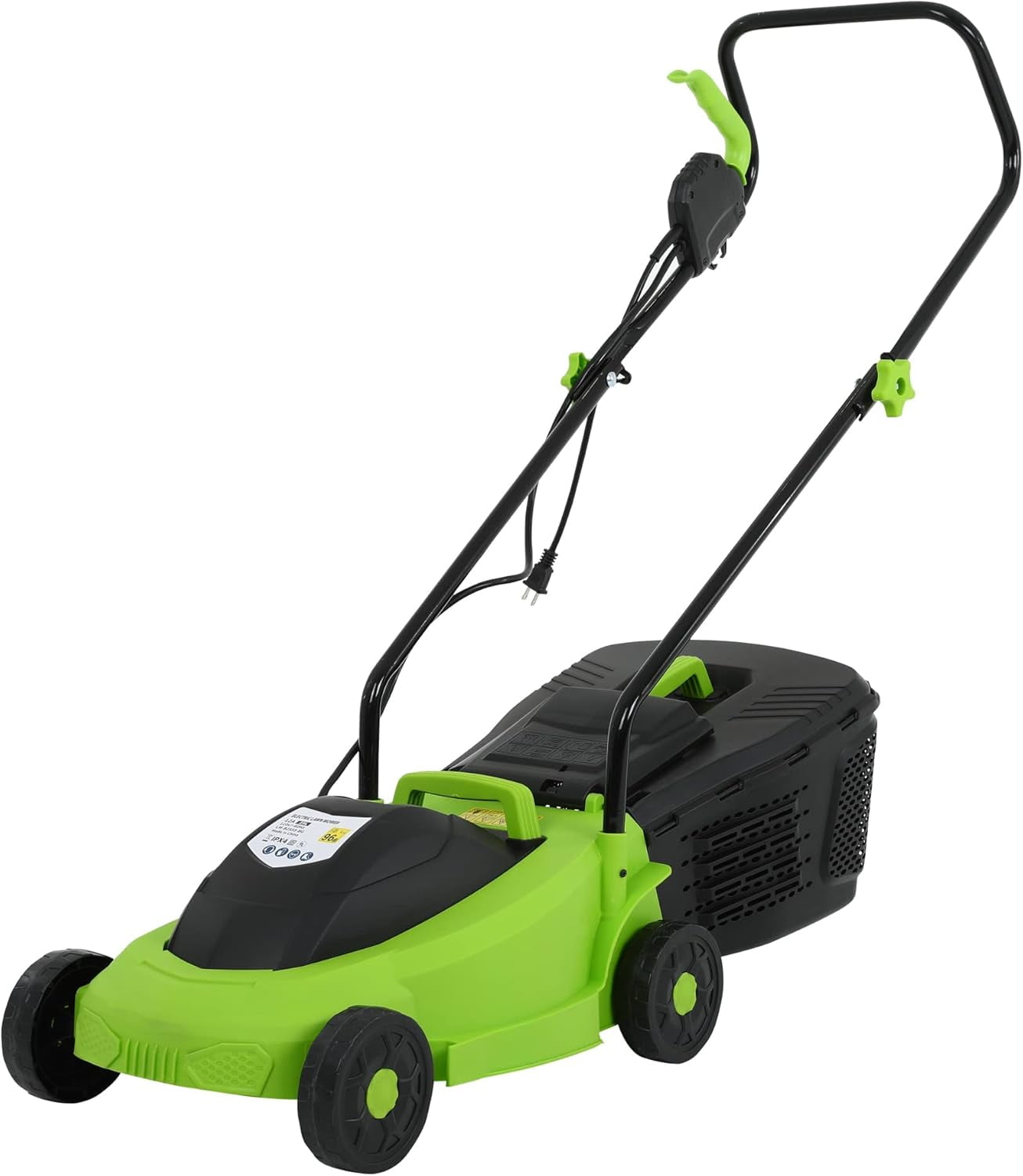 XF XINFENG Electric Lawn Mower Grass Cutter, Corded 12 Amp, 13-Inch Dethatcher with Collection Box, Automatic Trimmer for Garden