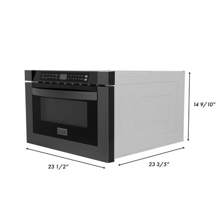 ZLINE - 24" 1.2 cu. ft. Built-in Microwave Drawer in Black Stainless Steel - Black