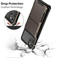 thumbnail image 5 of Case Compatible with iPhone 15 with Card Holder 4-Card Dual Layer Heavy Duty Shockproof Wallet Case Hidden Flip Card Slot Protective Hard Shell Back Cover Case for iPhone 15, 6.1 Inch GunColor, 5 of 14