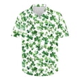 thumbnail image 4 of BLTIBY 2025 St. Patrick's Day Shirt for Men Button Down Irish Shamrock Printed Short Sleeve Lapel Shirts Casual Loose Fit Top Green 5 XXL, 4 of 4