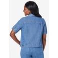 thumbnail image 5 of Jessica London Women's Plus Size Short Sleeve Denim Jacket, 5 of 5