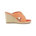 thumbnail image 3 of BLISSFUL STEP Sandales Compensées à Plateforme pour Femmes à Brides Croisées Orange 7,5, 3 of 7