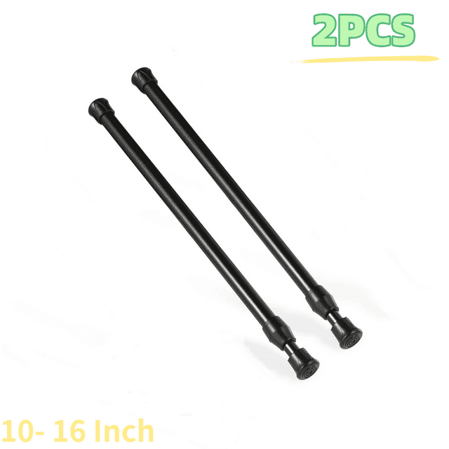 JUNWELL 2 Pack Curtain Rod Adjustable 12-20 Inches,5/8” Diameter, White,Small Short Expandable Spring Loaded Tension Rods For Window Bathroom Cupboard Kitchen