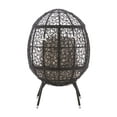 thumbnail image 6 of Linon Kipling Modern Oval Indoor Outdoor Rattan Egg Chair, Brown, 6 of 9