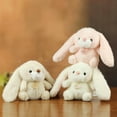 thumbnail image 6 of 3.9in Handmade Long Eared Bunny Plush Toy, Artisan Crafted Stuffed Rabbit Doll, Decorative Soft Fabric Hare, Unique Hand-stitched Animal Plushie, Long Ear Bunny Figure, 6 of 8