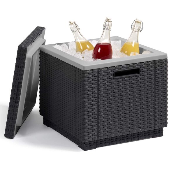 Beer and Wine Cooler Table Perfect for Your Patio, Picnic, and Beach Accessories, Graphite