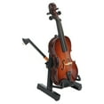 Mini Violin Model Miniature Musical Instrument Toy with Stand Case