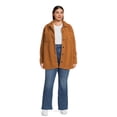 thumbnail image 2 of Jason Maxwell Women’s and Women’s Plus Size Faux Shearling Button Down Shacket, Sizes S-3X, 2 of 5