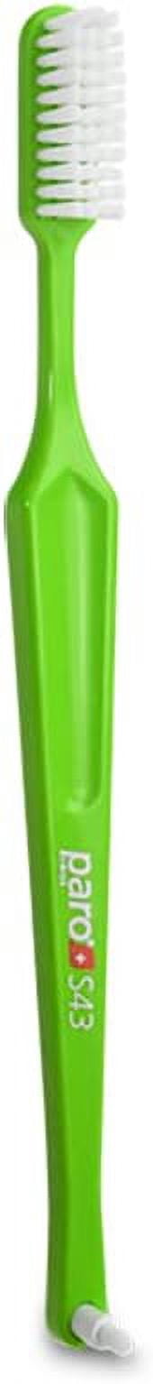 Paro S43 Toothbrush | Compact Brush Head With Soft Bristles | Exchangeable Inter Space F | 4 Rows, 43 Tufts | 6 Pack