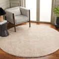 thumbnail image 2 of SAFAVIEH Lindsay Deborah Solid Polyester Shag Area Rug, Beige, 6'7" x 6'7" Round, 2 of 7