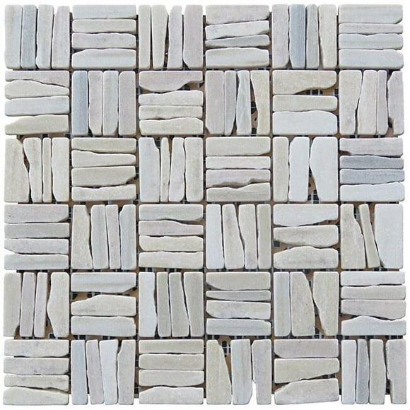 Intrend Tile LS016-H Modèle Alternatif Mosaïque Quartzite - Blanc