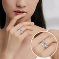 thumbnail image 3 of Geometric Figure Rotating Rings Micro Rotating Anxiety Stress Rings Adjustable Zircon Open Rings for Women and Kids, 3 of 4