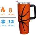 thumbnail image 5 of 40 oz Basketball Gifts for Boys Girls Tumbler with Handle Straw Lid 40oz Basketball Lover Gift Water Bottle Double Stainless Steel Insulated Basketball Cup Travel Coffee Mug, 5 of 6