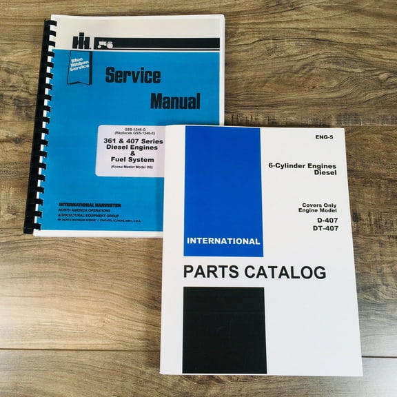 INTERNATIONAL DT-407 DIESEL ENGINE FOR 1256 1456 TRACTOR SERVICE PARTS MANUALSET