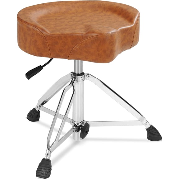Heavy Duty Drum Stool with Backrest for Hydraulic Adjustable Height Drum Throne with Motorcycle Style Saddle Seat for Professional Adult Drummers Stage Stuido()