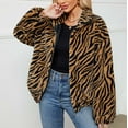 thumbnail image 6 of Penkiiy Women's Faux Fur Cropped Coat Jackets Autumn Winter Leopard Coats Loose Fur Coat with Pockets Faux Fur Coat Brown, 6 of 9