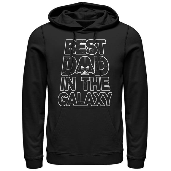 Men's Star Wars Father's Day Best Dad Darth Vader Helmet  Pull Over Hoodie Black Small