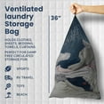 thumbnail image 4 of Maypes Heavy-Duty Mesh Laundry Bags with Carrying Strap, Clothes Hamper with Drawstring, Navy Blue, 36" X 24", 4 of 4