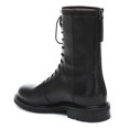 thumbnail image 2 of XYD Women Combat Round Toe Boots Lug Sole Low Heel Front Lace Up Zipper Flat Ankle Booties Fashion Walking Shoes Size 8.5 Black, 2 of 4