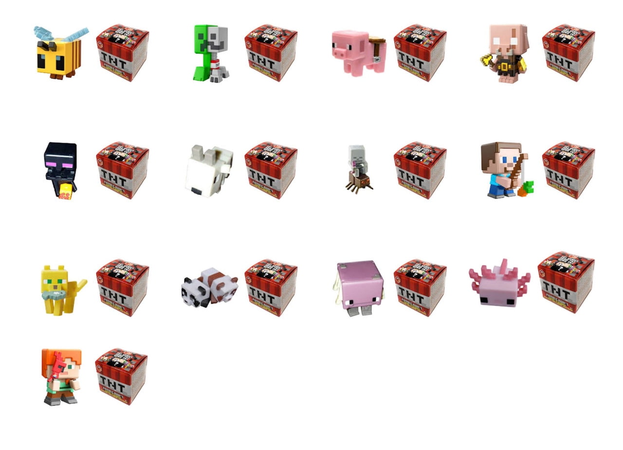Set of 3 |Minecraft TNT Series 25 Mystery Pack (3 RANDOM Figures) No Duplicates
