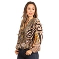 thumbnail image 4 of Sakkas Sante Women's Boho Loose V neck Long Sleeve Elastic Tunic Top Blouse Floral - 583-Black - L/XL, 4 of 5